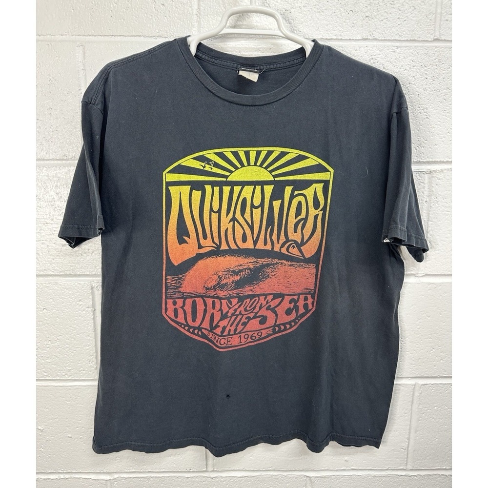 Quiksilver‎ T-shirt Black Vintage Y2K Sunset Graphic / Men's XXL
